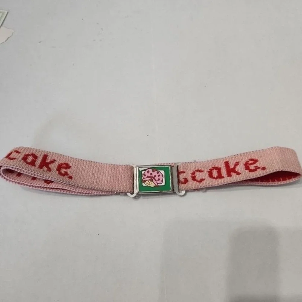 Vintage 1982 Strawberry Shortcake Kids Belt Pink‎ Elastic Character Buckle
